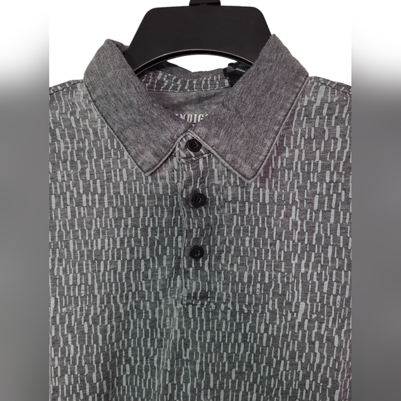 Indigo Star Norman Knit Burnout Polo Botanical Print Heather Black Shirt Small - Picture 4 of 9